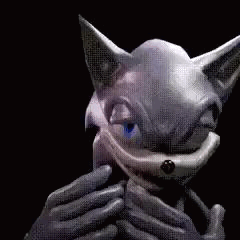 A 3D Rendering Of A Cartoon Character Smoking A Cigarette With A Black Background . GIF