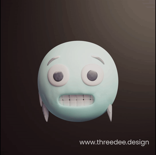 A 3D Rendering Of A Cartoon Character With The Website Www.threedee.design Written Below It GIF