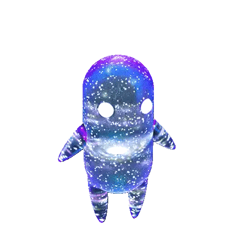 a 3d rendering of a galaxy ghost with a white eye