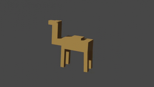 A 3D Rendering Of A Giraffe Against A Grey Background GIF