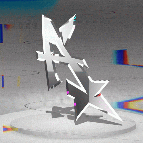 A 3D Rendering Of A Letter N On A White Surface GIF