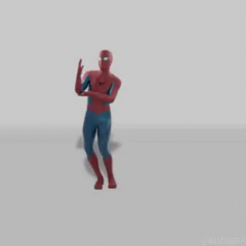 A 3D Rendering Of A Spiderman In A Fighting Pose GIF
