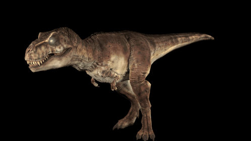 A 3D Rendering Of A T-Rex With Its Mouth Open GIF