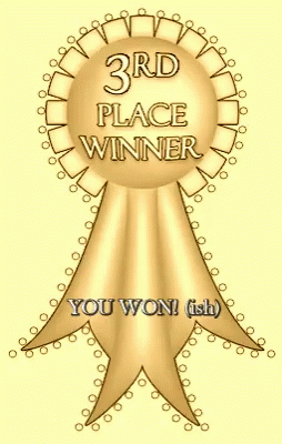 A 3Rd Place Winner Ribbon That Says You Won GIF