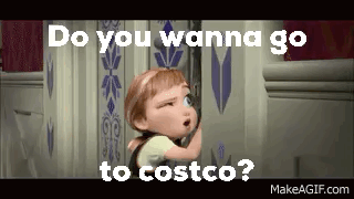 A Baby From The Movie Frozen Is Standing Next To A Wall And Asking Do You Wanna Go To Costco ? GIF