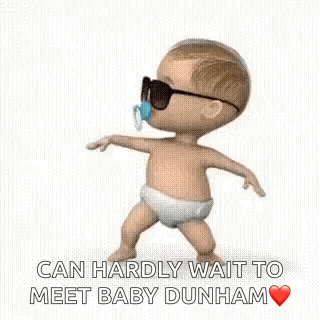 A Baby In A Diaper And Sunglasses Is Dancing . GIF