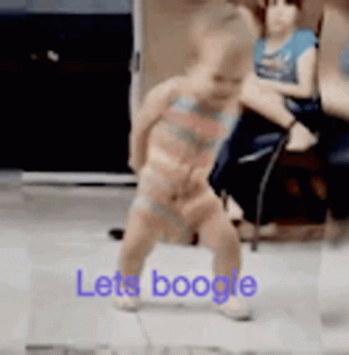 Baby Dancing With Lets Boogie Text GIF