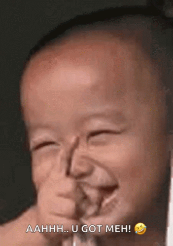A Baby Is Making A Funny Face And Says Aahhh U Got Meh GIF