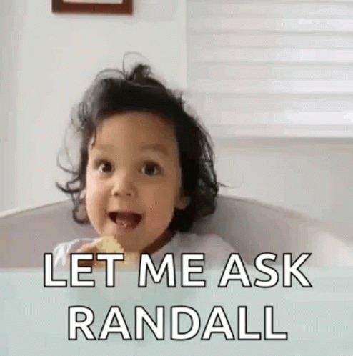 A Baby Is Sitting In A Bathtub Eating A Chip And Saying Let Me Ask Randall . GIF
