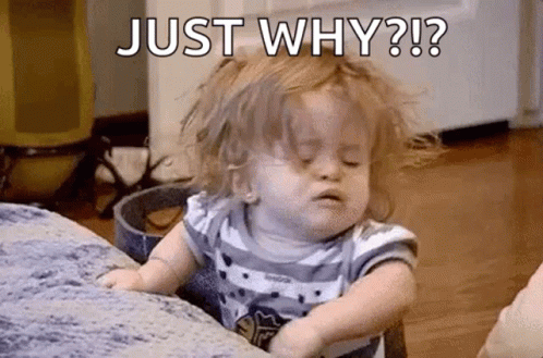 A Baby Is Sitting On A Couch With His Eyes Closed And Making A Face . GIF