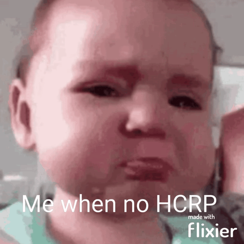 A Baby Making A Sad Face With The Words Me When No Hcrp Made With Flixier GIF