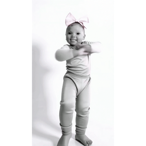 Baby Dancing With Bow Headband GIF