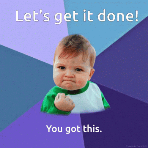 A Baby With A Fist In The Air Says Let 'S Get It Done GIF
