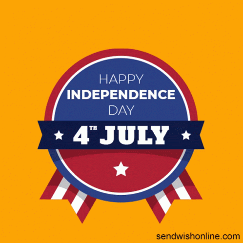 A Badge That Says Happy Independence Day 4Th July On It GIF