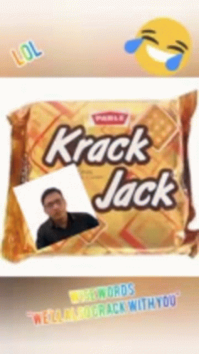 A Bag Of Krack Jack Crackers With A Picture Of A Man GIF