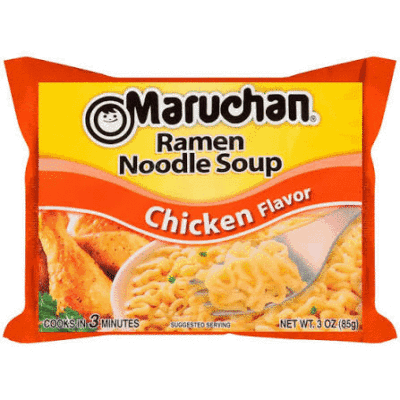 a bag of maruchan chicken ramen noodle soup
