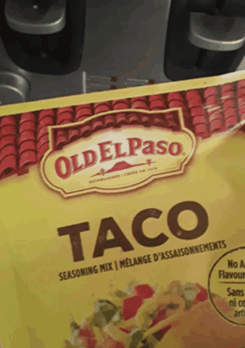 A Bag Of Oldelpaso Taco Seasoning Mix Sits On A Counter GIF