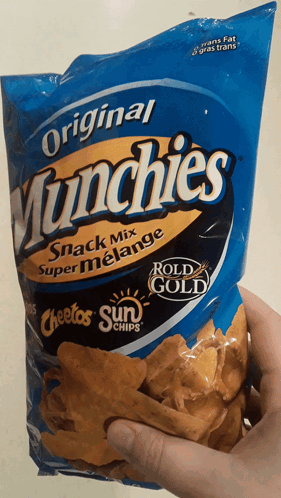 A Bag Of Original Munchies Snack Mix Super Melange GIF
