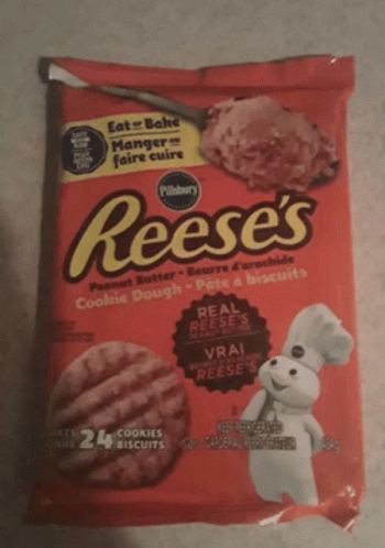 A Bag Of Reese 'S Peanut Butter Cookie Dough Has 24 Cookies In It GIF