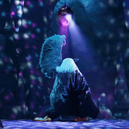 Bald Eagle Dancing In Purple And Blue Background GIF