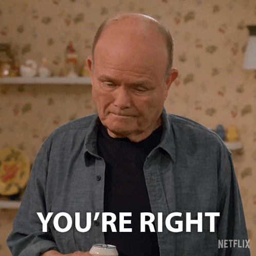 A Bald Man In A Denim Shirt Is Holding A Can Of Beer And Says You 'Re Right GIF