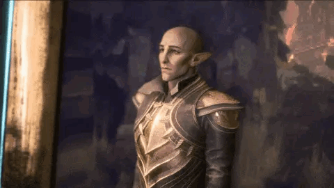 A Bald Man In A Knight 'S Armor Is Standing In Front Of A Window . GIF