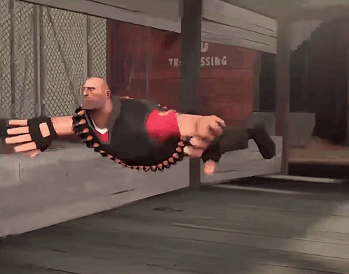 A Bald Man In A Red Shirt With The Letter C On His Chest Is Flying Through The Air GIF