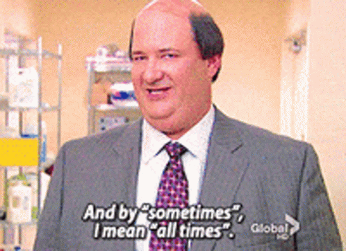 A Bald Man In A Suit And Tie Says " And By Sometimes " GIF