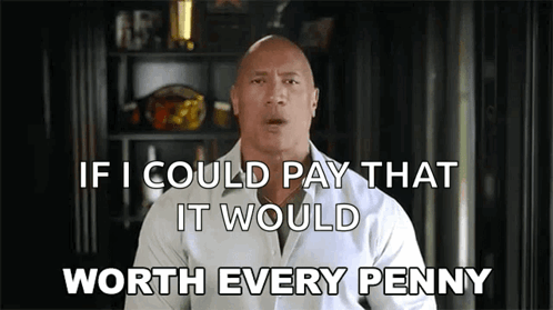 A Bald Man In A White Shirt Says If I Could Pay That It Would Be Worth Every Penny . GIF