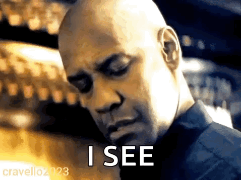Bald Man Making Funny Face Saying I See GIF