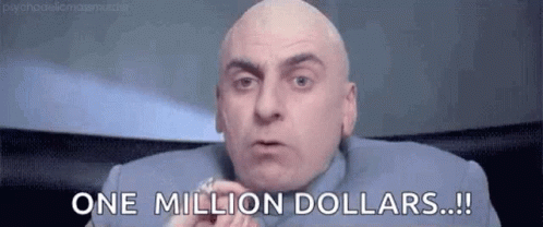 A Bald Man Is Saying `` One Million Dollars ... '' . GIF