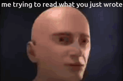 A Bald Man Is Trying To Read What He Just Wrote . GIF
