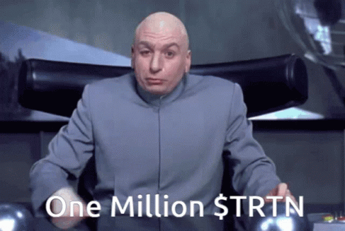 A Bald Man Sitting In A Chair With The Words One Million $ Trtn GIF