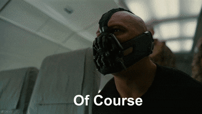 A Bald Man Wearing A Mask With The Words Of Course Below Him GIF