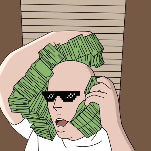 A Bald Man Wearing Sunglasses Is Talking On A Cell Phone GIF