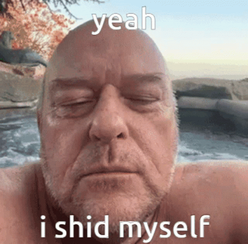 A Bald Man With A Beard Is Taking A Selfie With His Eyes Closed And The Caption Yeah Ishd Myself GIF
