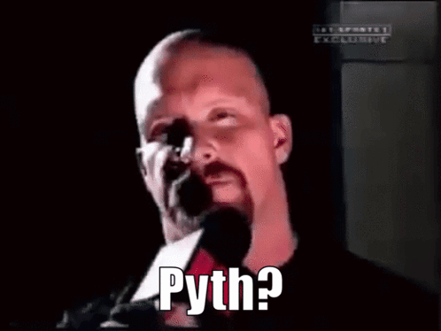 A Bald Man With A Beard Is Talking Into A Microphone And Says Pyth GIF