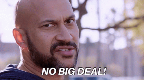 A Bald Man With A Beard Says " No Big Deal " GIF