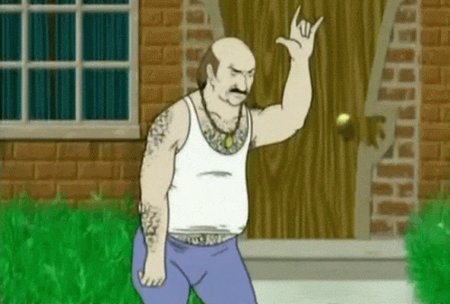 Bald Man Making Devil Horns Gesture GIF