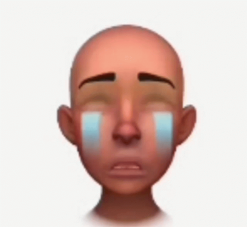 A Bald Man With Tears Coming Out Of His Eyes GIF