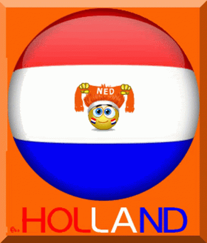 a ball with a smiley face and a scarf that says holland