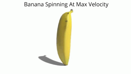 A Banana Is Spinning At Max Velocity And Has A Shadow On The Ground GIF