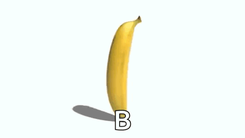 A Banana With The Letter B On It 'S Side GIF