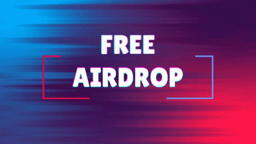 a banner that says free airdrop on a purple and blue background