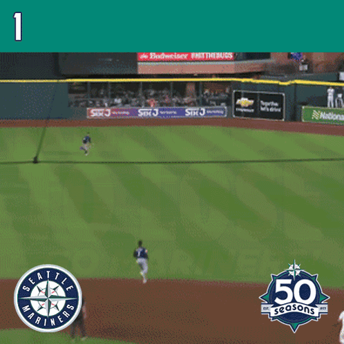 A Baseball Field With A Banner That Says Victor GIF