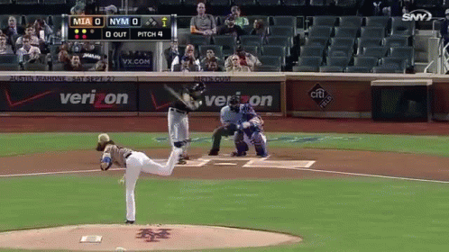 a baseball game between mia and nym is being played
