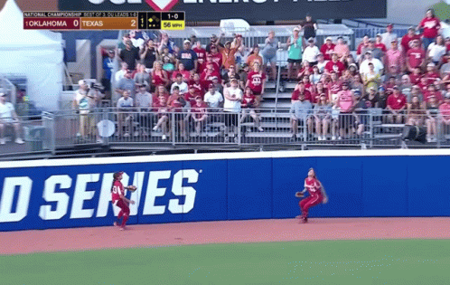 a baseball game between oklahoma and texas
