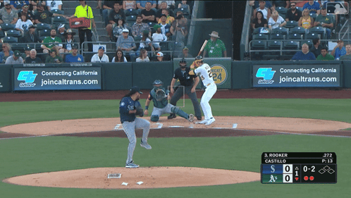 A Baseball Game Between The A's And The Dodgers Is Being Played In California GIF