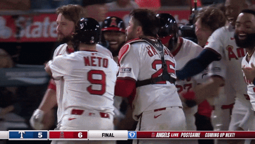 A Baseball Game Between The Angels And The Nationals GIF