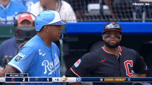 A Baseball Game Between The Royals And The Indians Is Underway GIF